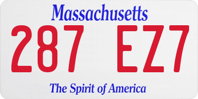 MA license plate 287EZ7