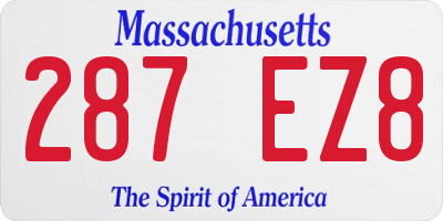 MA license plate 287EZ8