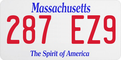 MA license plate 287EZ9