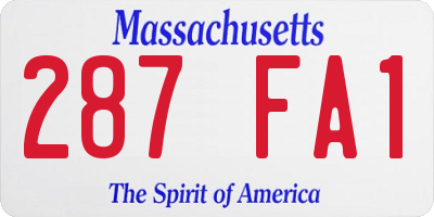 MA license plate 287FA1