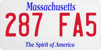 MA license plate 287FA5