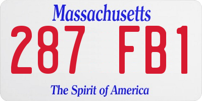 MA license plate 287FB1