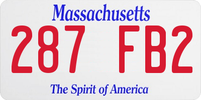 MA license plate 287FB2