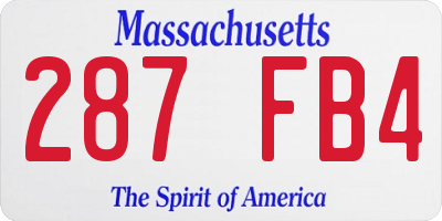 MA license plate 287FB4