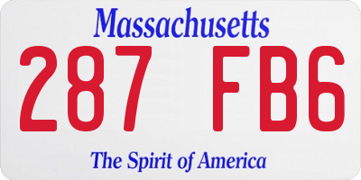 MA license plate 287FB6