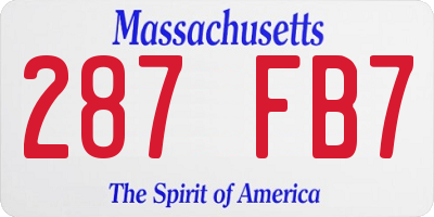 MA license plate 287FB7