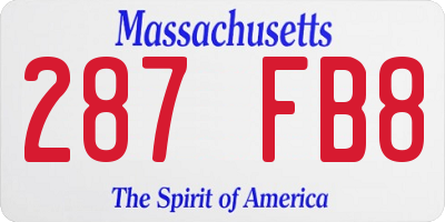 MA license plate 287FB8