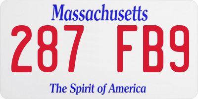 MA license plate 287FB9
