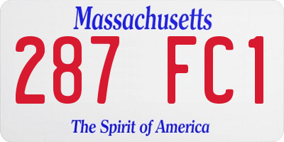 MA license plate 287FC1