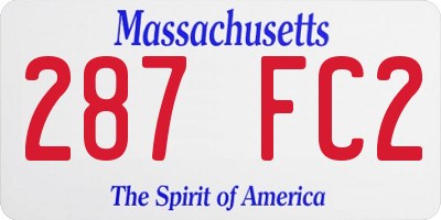 MA license plate 287FC2