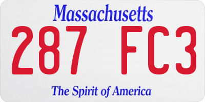 MA license plate 287FC3