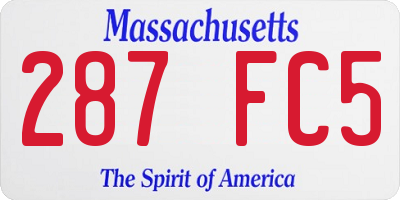MA license plate 287FC5