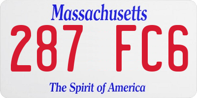 MA license plate 287FC6