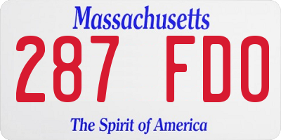 MA license plate 287FD0