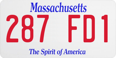 MA license plate 287FD1