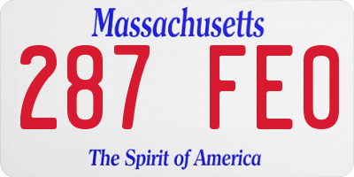 MA license plate 287FE0