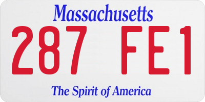 MA license plate 287FE1