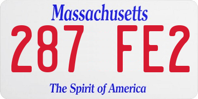 MA license plate 287FE2