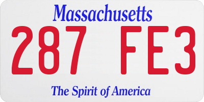MA license plate 287FE3