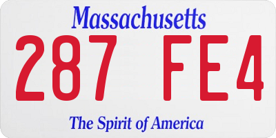 MA license plate 287FE4