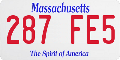 MA license plate 287FE5