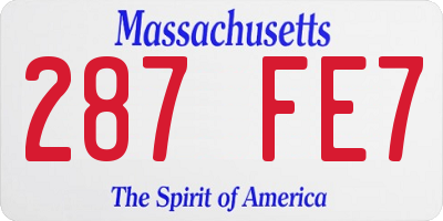 MA license plate 287FE7
