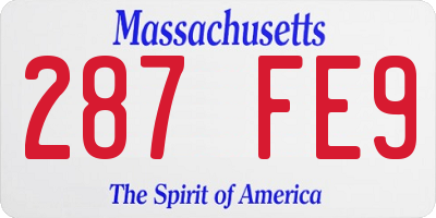 MA license plate 287FE9