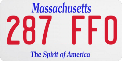 MA license plate 287FF0