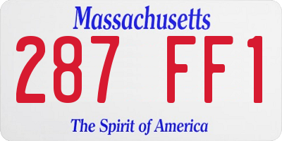 MA license plate 287FF1