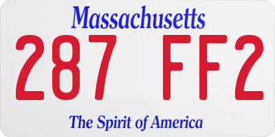 MA license plate 287FF2