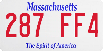 MA license plate 287FF4