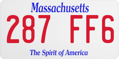 MA license plate 287FF6