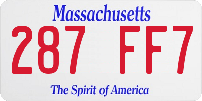 MA license plate 287FF7