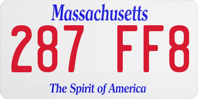 MA license plate 287FF8
