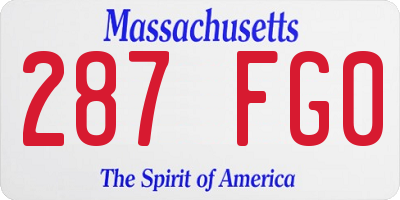 MA license plate 287FG0