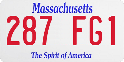 MA license plate 287FG1
