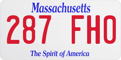 MA license plate 287FH0