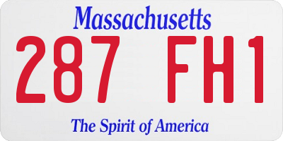 MA license plate 287FH1