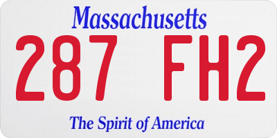 MA license plate 287FH2