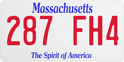 MA license plate 287FH4