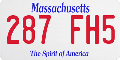 MA license plate 287FH5