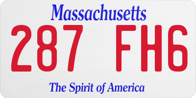 MA license plate 287FH6