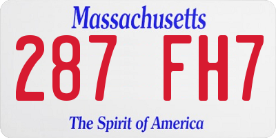 MA license plate 287FH7