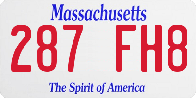 MA license plate 287FH8