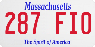 MA license plate 287FI0