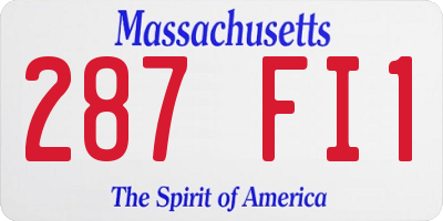 MA license plate 287FI1