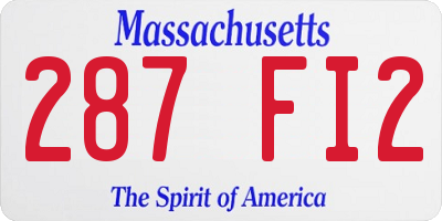 MA license plate 287FI2