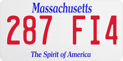 MA license plate 287FI4
