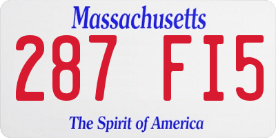 MA license plate 287FI5