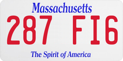 MA license plate 287FI6